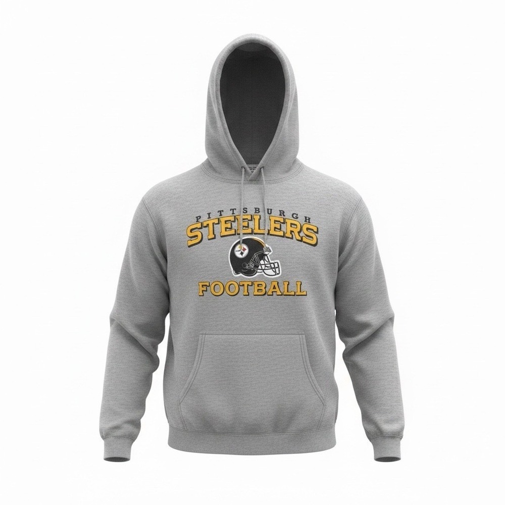 VTG Y2K Reebok Pittsburgh Steelers Hoodie Gray Men's Size M
